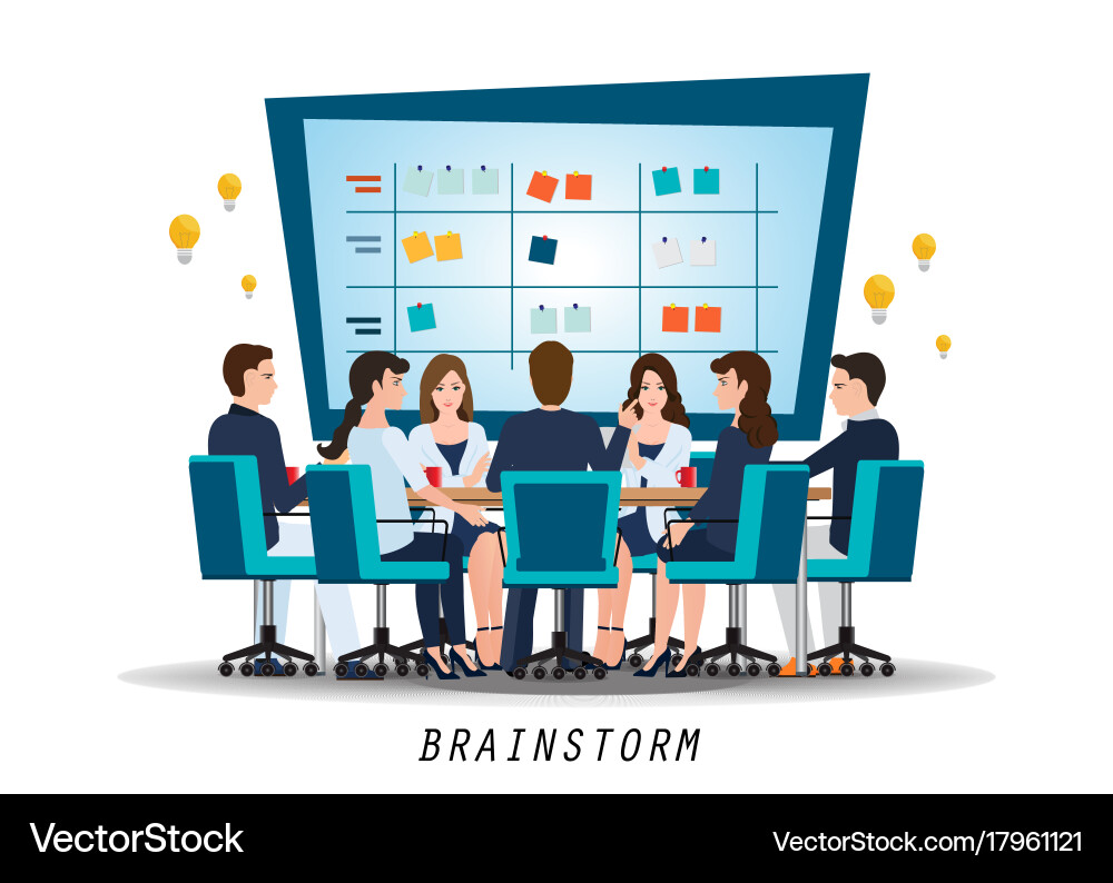 Teamwork & Brainstorming Session vector image