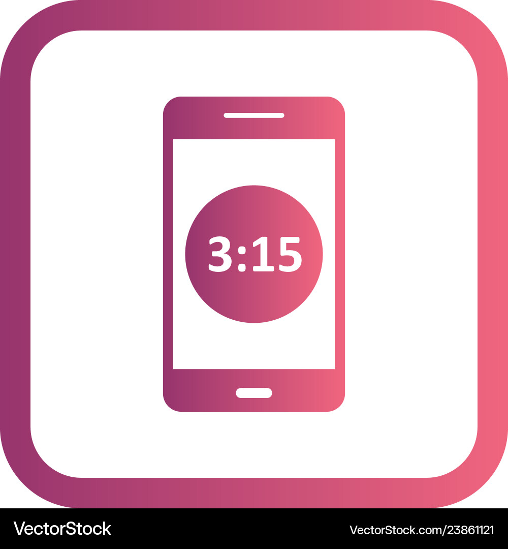 Time display mobile application icon vector image
