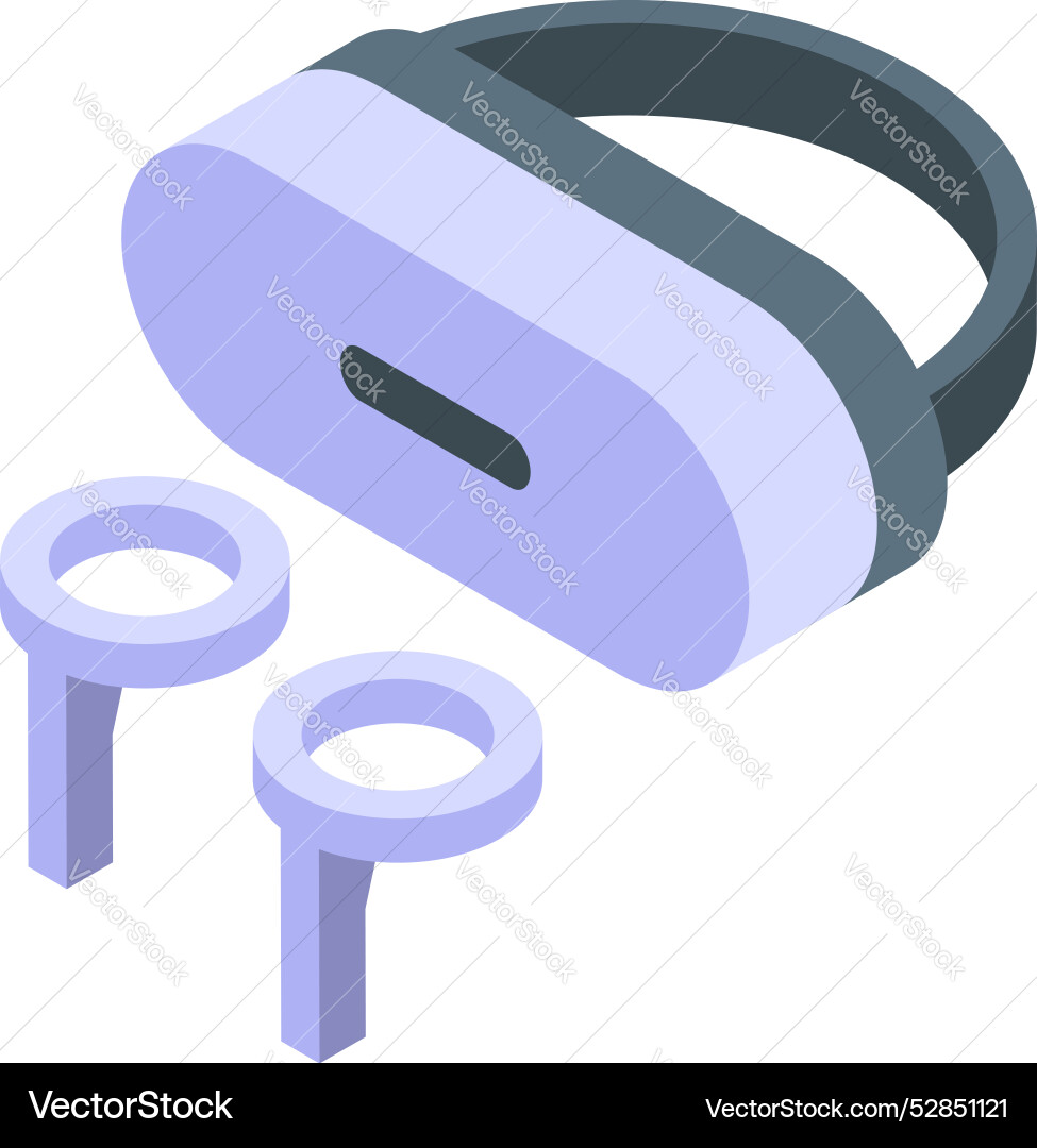 Vr technology headset with controllers creating Vector Image