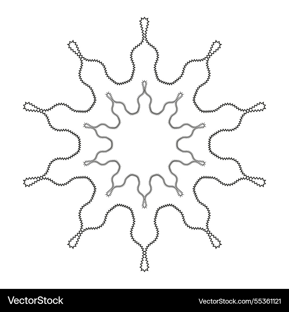 Zigzag star icon black geometric pattern dynamic Zigzag star icon black geometric pattern dynamic vector image