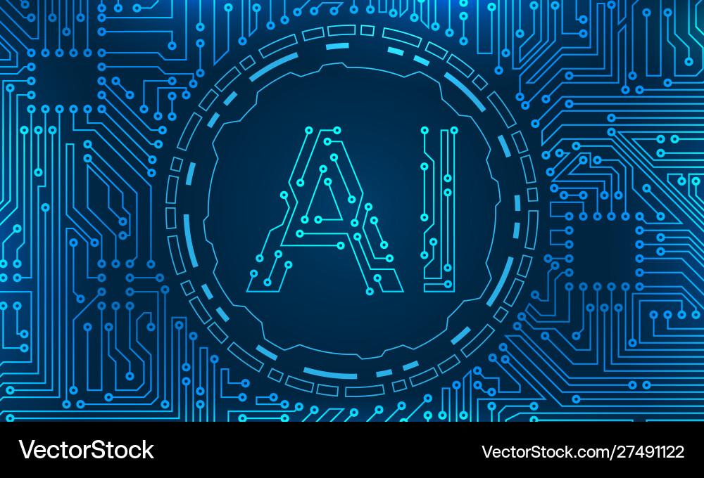 AI Circuit Background - Tech Network vector image