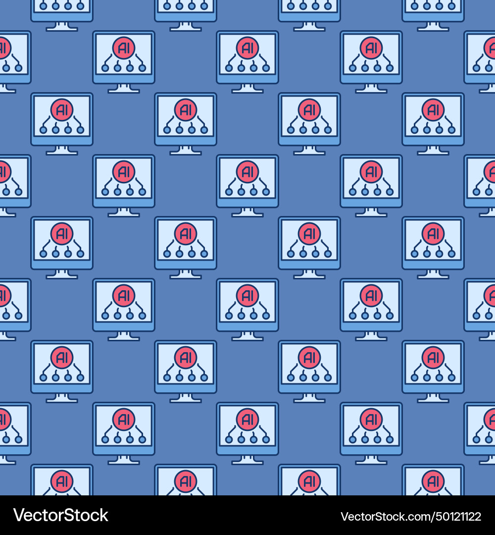 Computer display with ai sign artificial Computer display with ai sign artificial vector image