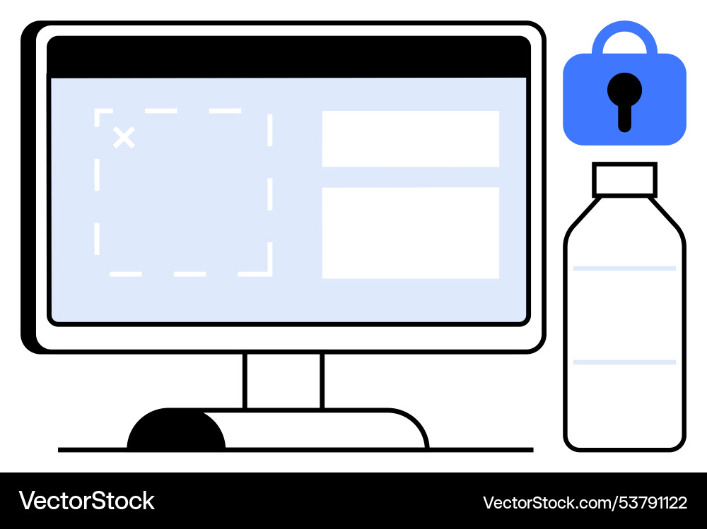 Computer screen with website ui design elements Computer screen with website ui design elements vector image