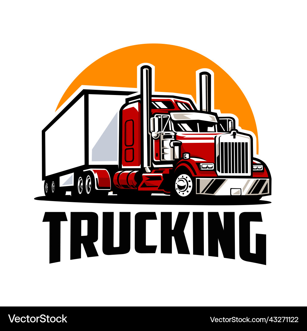 Freight Truck Semi Trailer Royalty Free Vector Image