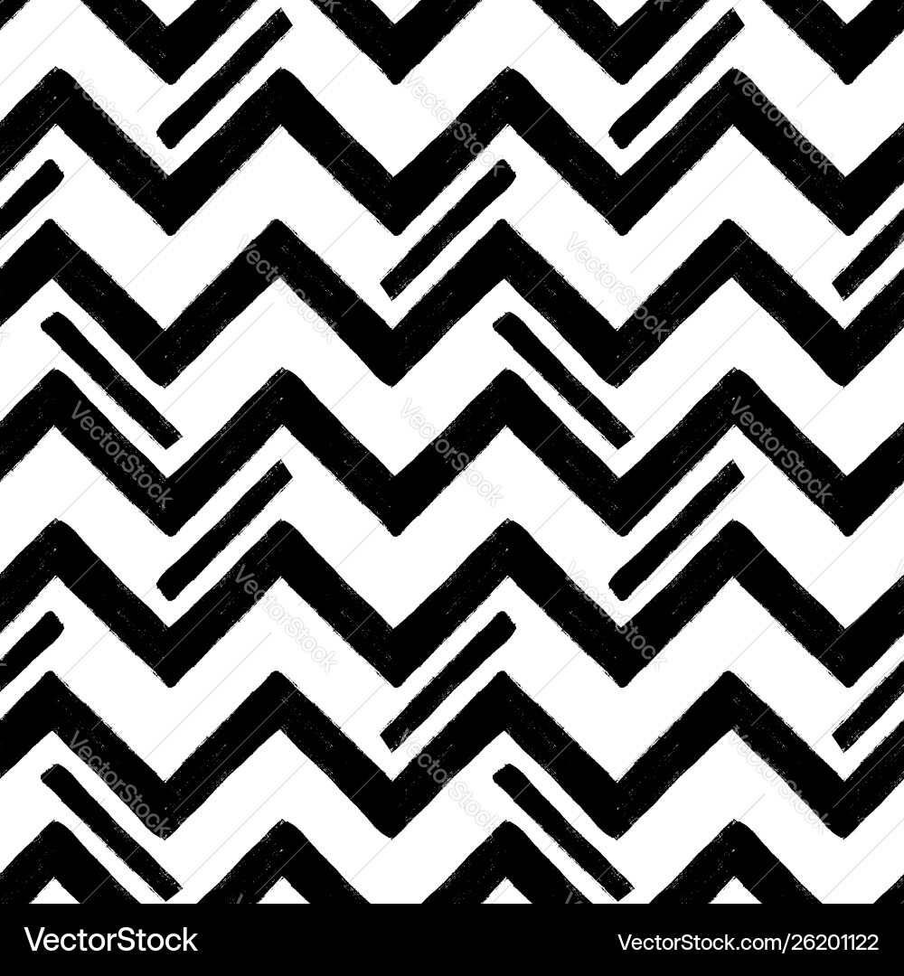 Hand drawn textured zig zag seamless pattern Vector Image