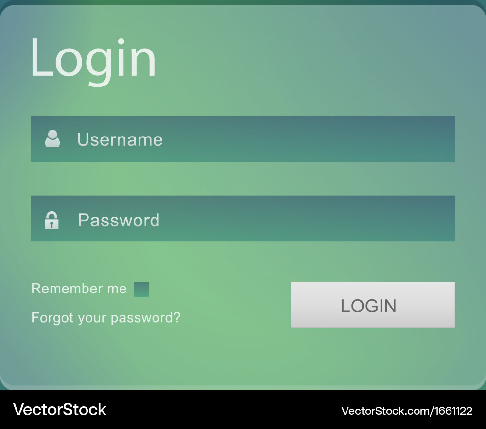 Login Form Interface - Benutzername und Passwortfeld Vektorbild