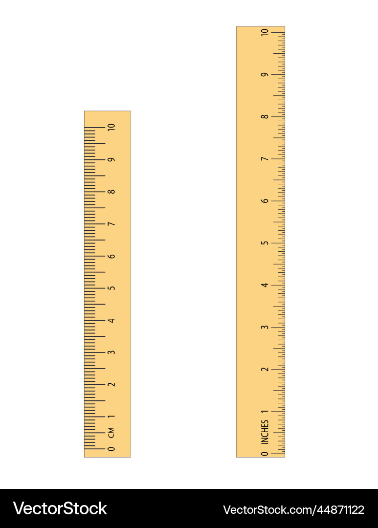 Measuring length with rulermeasurement Vector Image