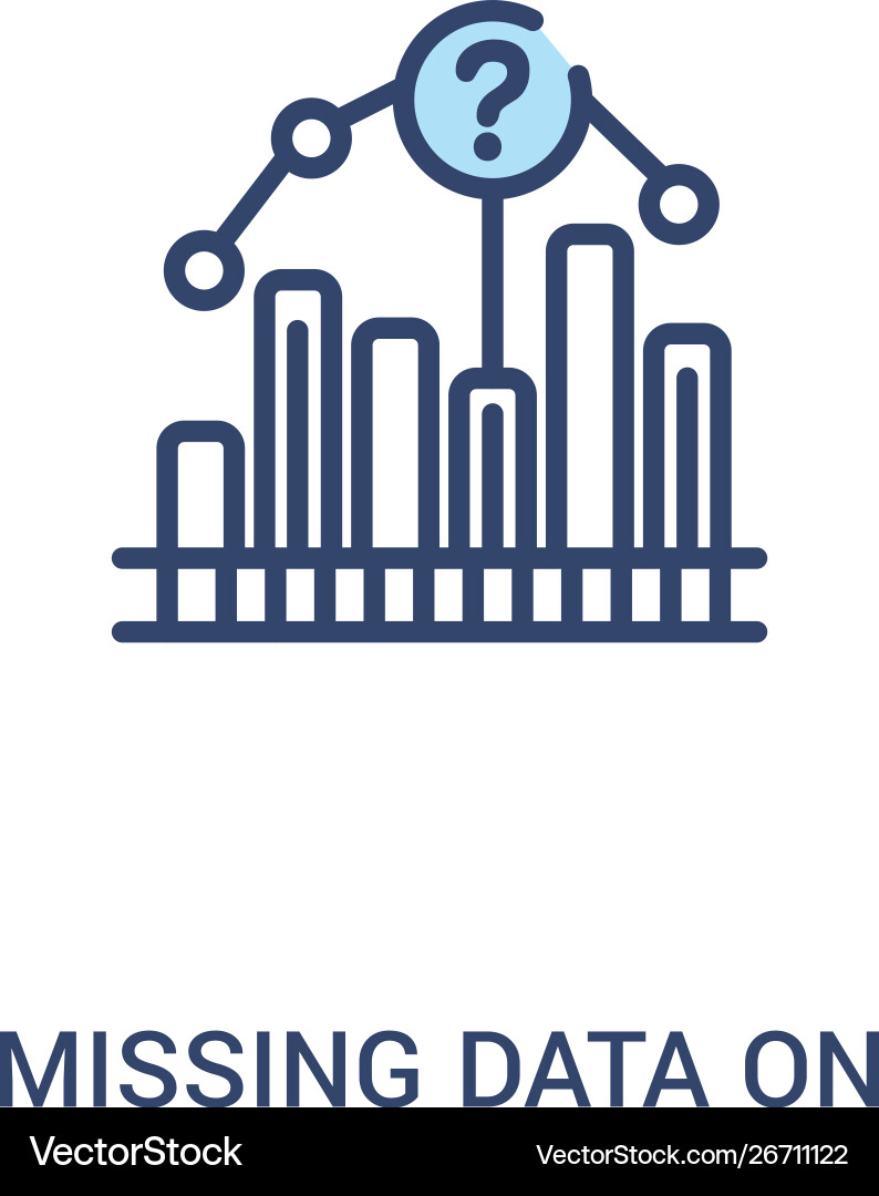 Missing data on analytics line graphic concept 2 vector image