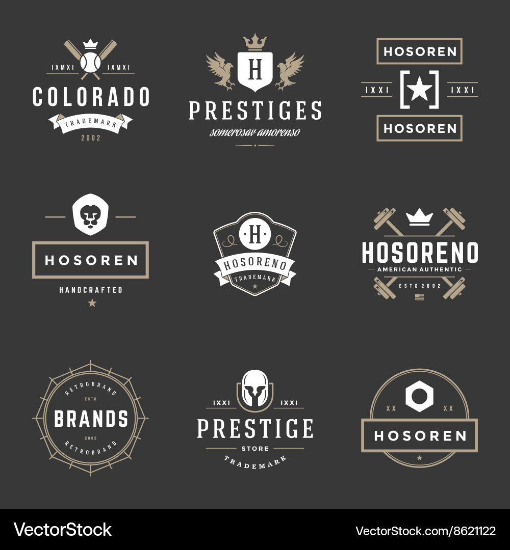 Retro Vintage Logo Elements Vector Image