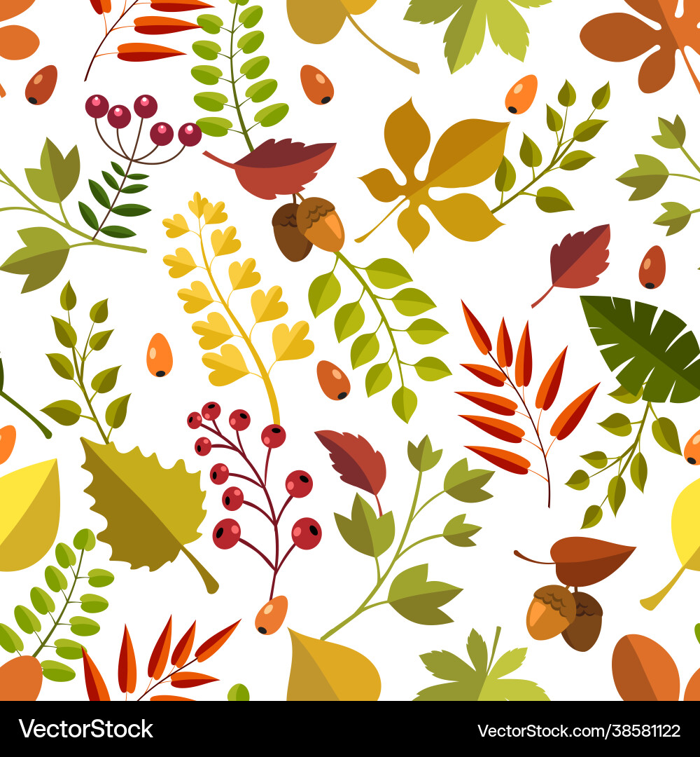 Seamless fall forest pattern Seamless fall forest pattern vector image