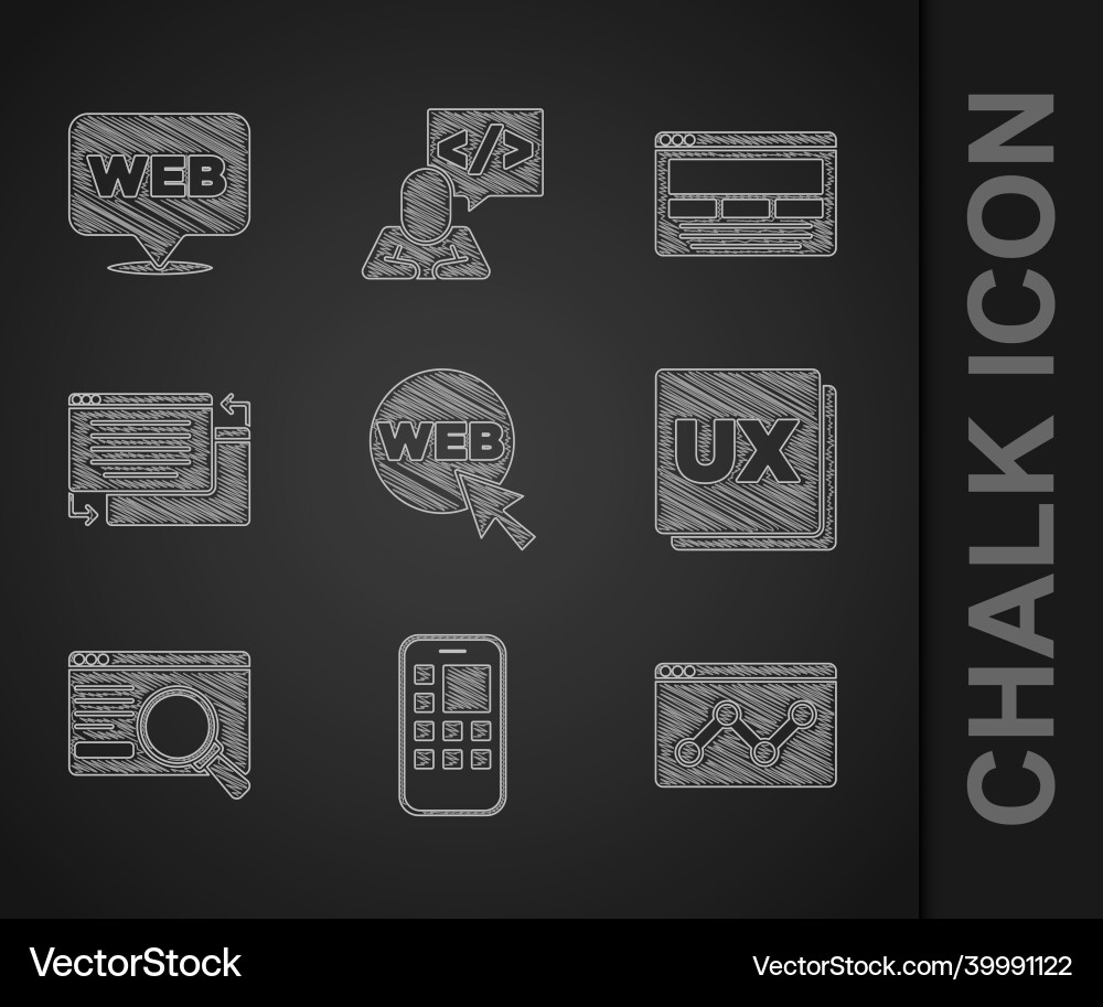 Set web and graphic design mobile apps website Set web and graphic design mobile apps website Vector Image