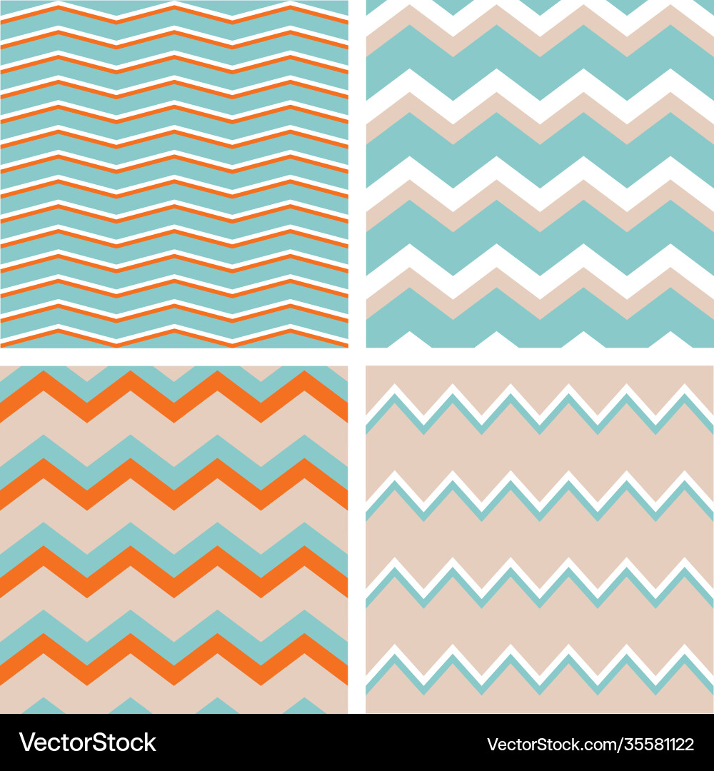 Tile pattern set with zig zag background Tile pattern set with zig zag background vector image