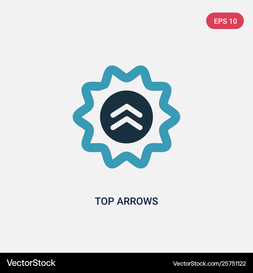 Two color top arrows icon from user interface Two color top arrows icon from user interface vector image