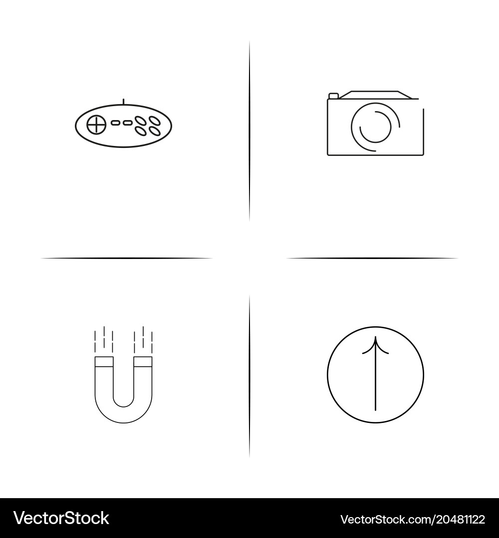 User interface simple linear icons set outlined vector image