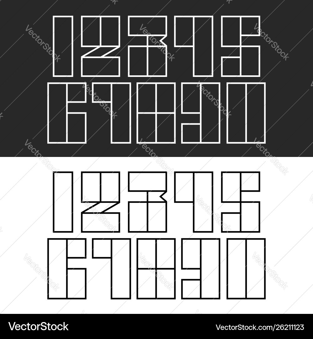 A set modern numbers from rectangular A set modern numbers from rectangular vector image