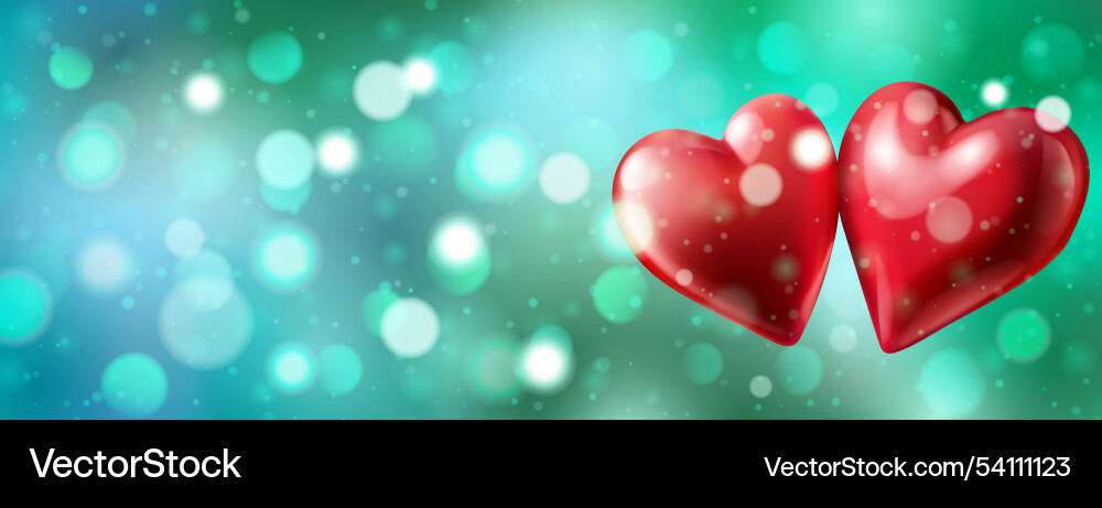 Abstract bokeh background with hearts vector image