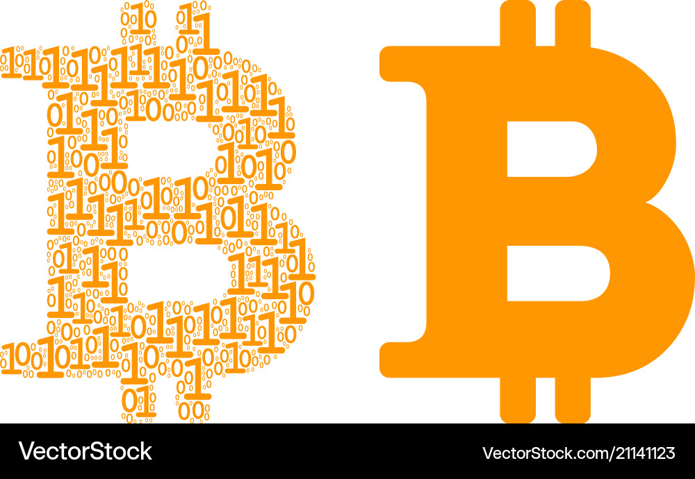 Bitcoin composition of binary digits Bitcoin composition of binary digits vector image