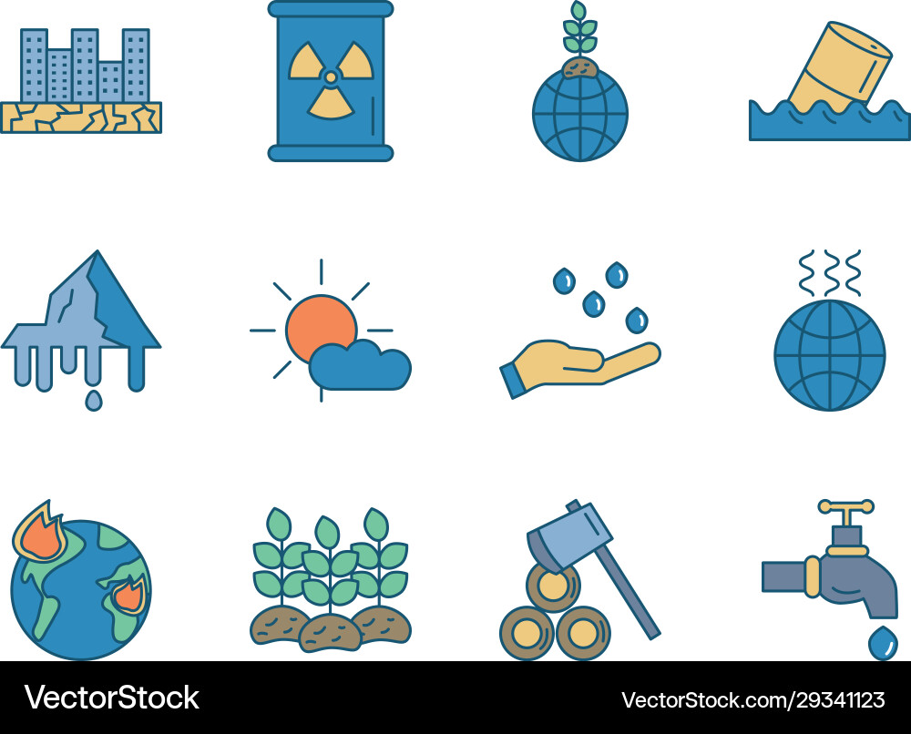 Bundle environment set icons Bundle environment set icons Vector Image