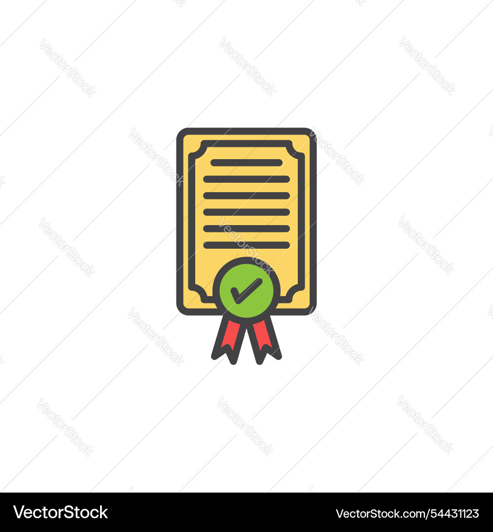 Certificate icon in colored version Royalty Free Vector