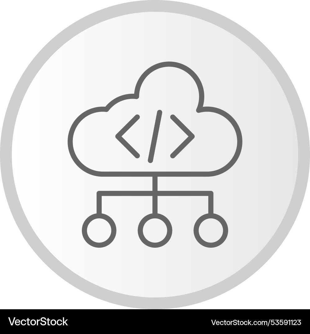 Cloud coding line circle grey icon Vector Image