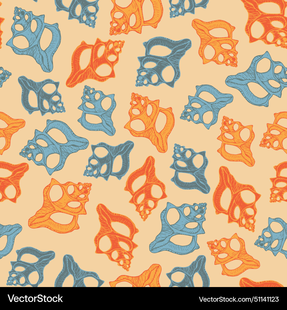 Colorful hand drawn seashell seamless pattern – Royalty-Free Vector ...