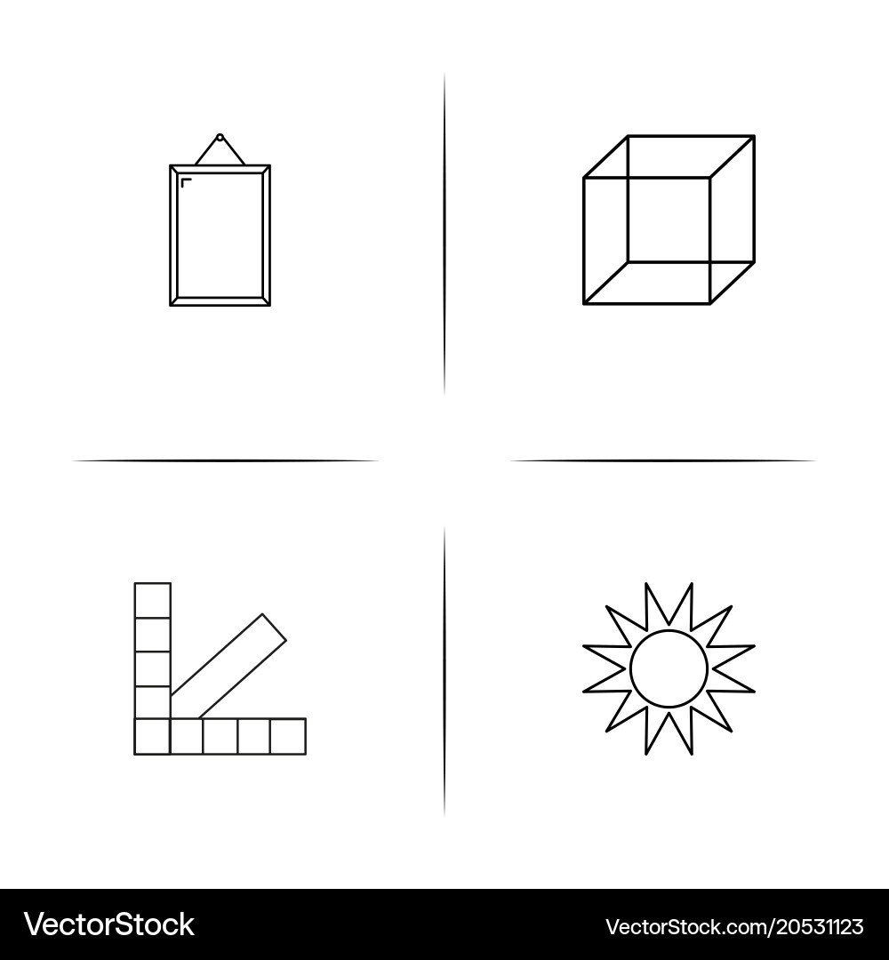 Creative process and design simple linear icons vector image