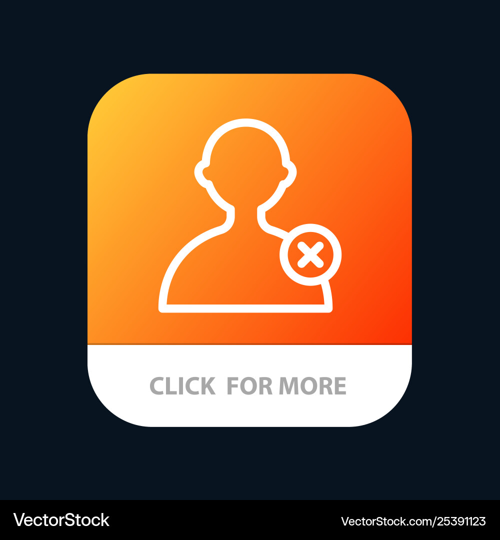 Delete man user mobile app button android and ios Delete man user mobile app button android and ios Vector Image