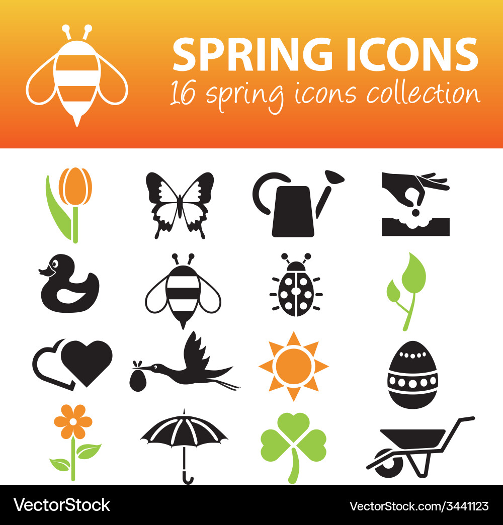 Frühling Blossom Icons Vektorbild