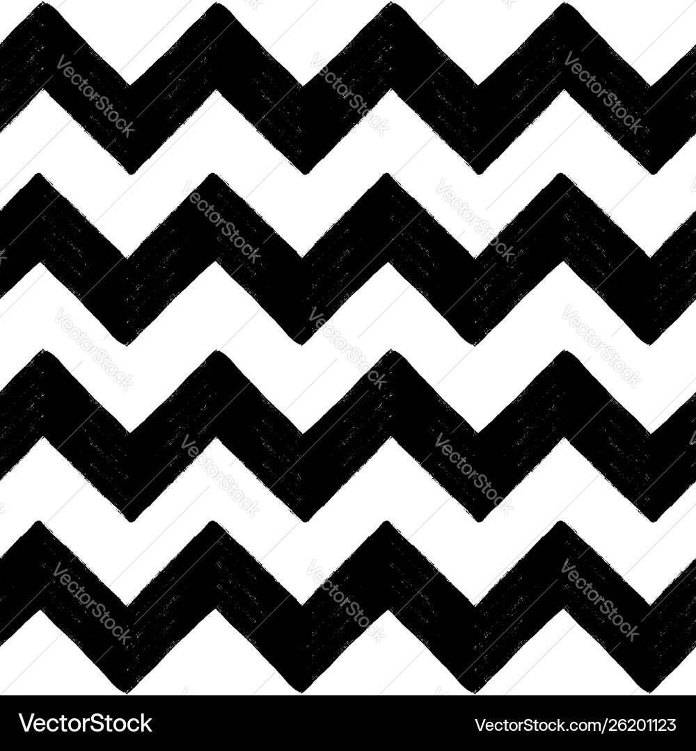 Hand drawn textured zig zag seamless pattern Vector Image