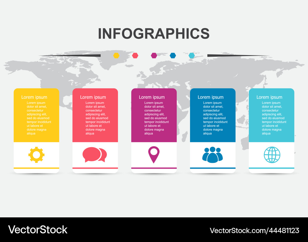 Infographic design template with banner 5 steps vector image