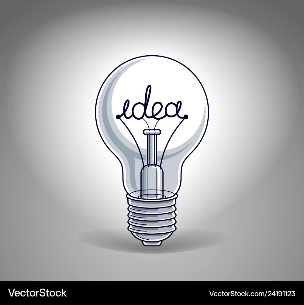 Light bulb concept with idea word instead Light bulb concept with idea word instead vector image