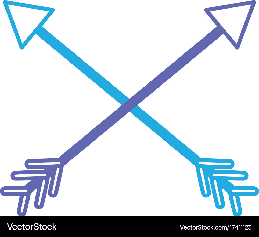Line arrows in cross with pointer design Vector Image