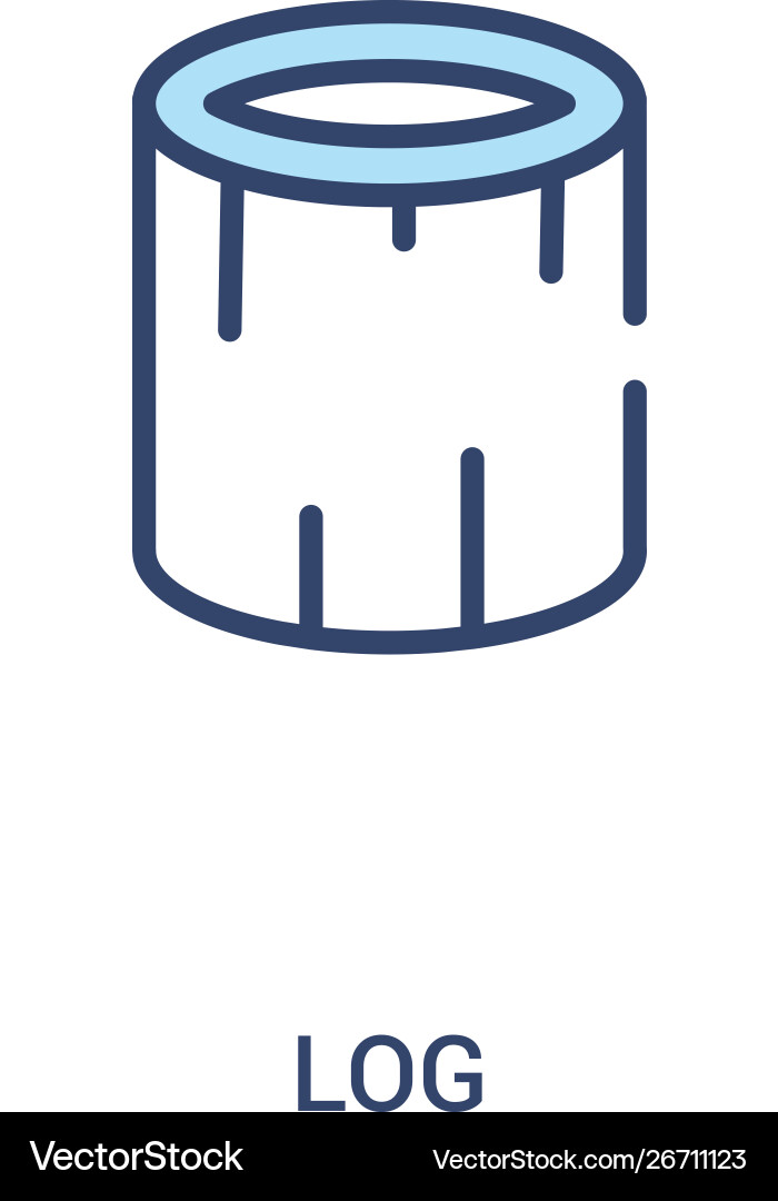Log concept 2 colored icon simple line element Log concept 2 colored icon simple line element vector image