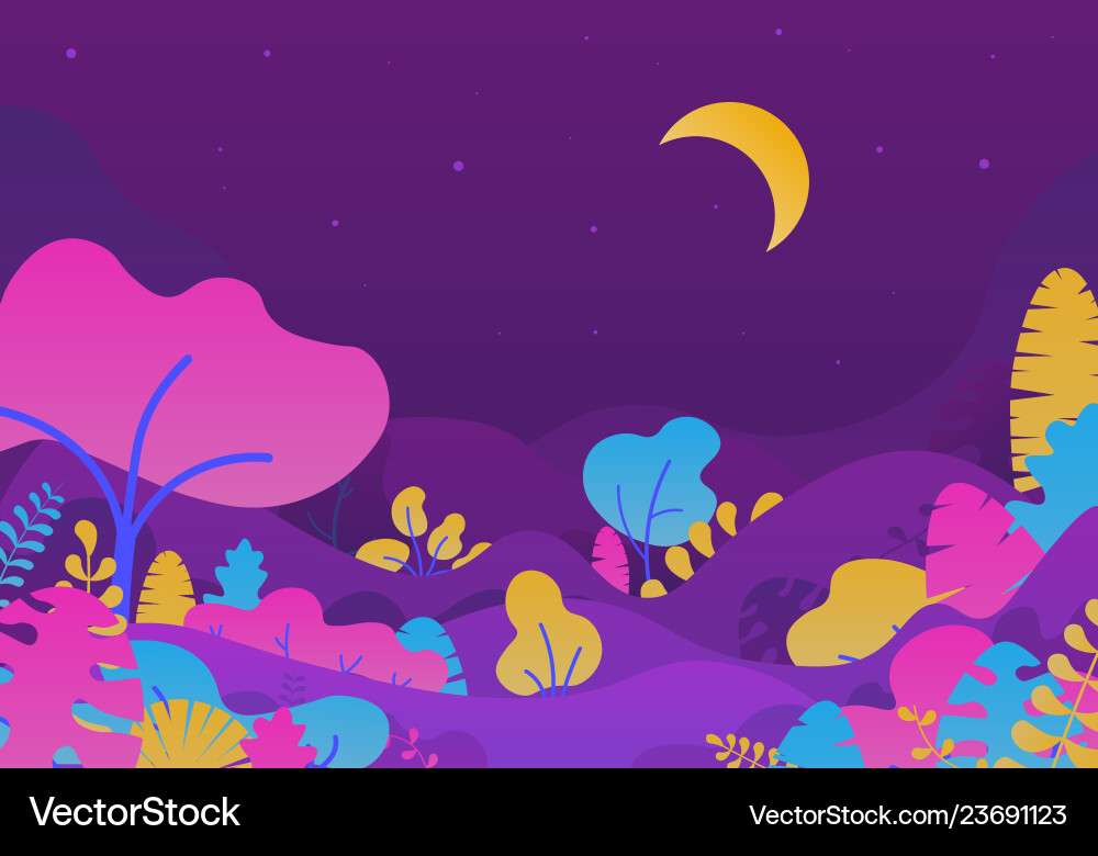 Magic forest with trees Magic forest with trees Vector Image