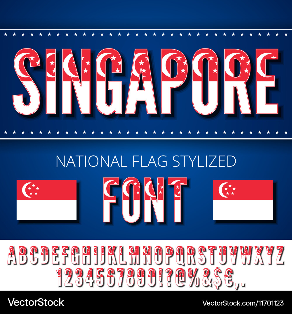National Flag Font Vektorbild