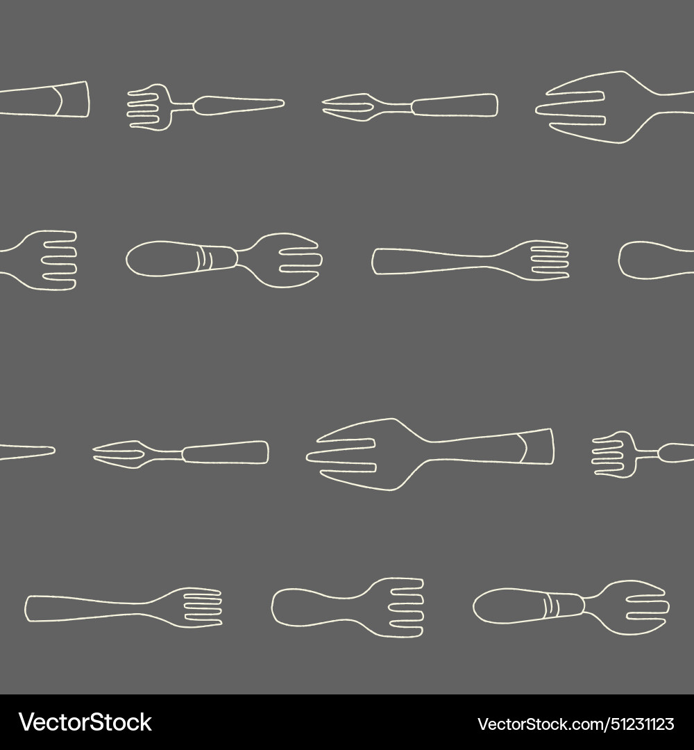 Outline bunch of fork seamless pattern design Outline bunch of fork seamless pattern design vector image