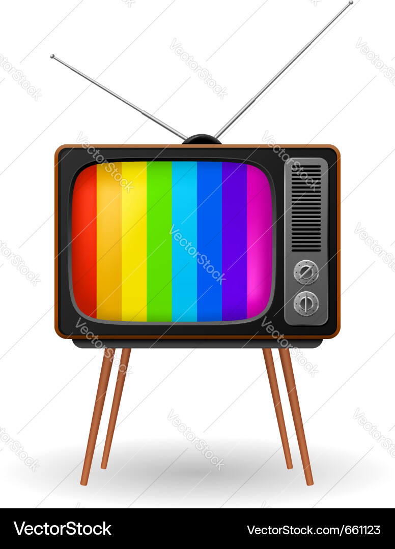 Retro Television with Color Frame Vector Image