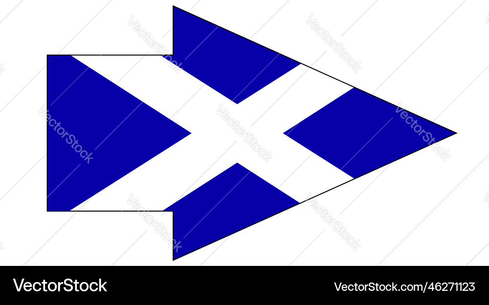 Scottish flag pointer arrow Vector Image