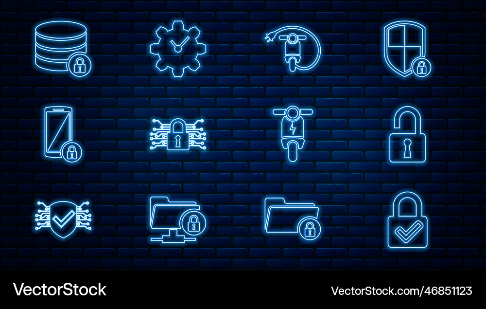 Set line lock and check mark open padlock Vector Image
