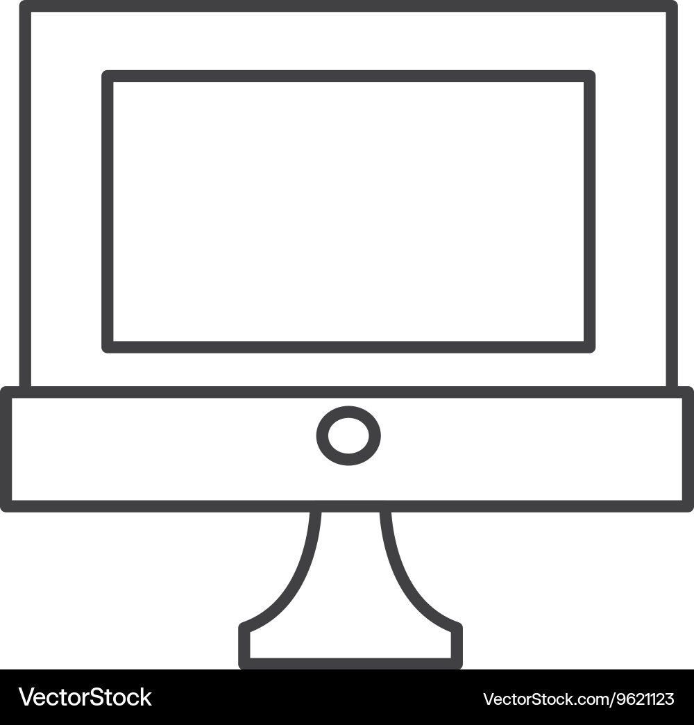 Simple computer icon vector image
