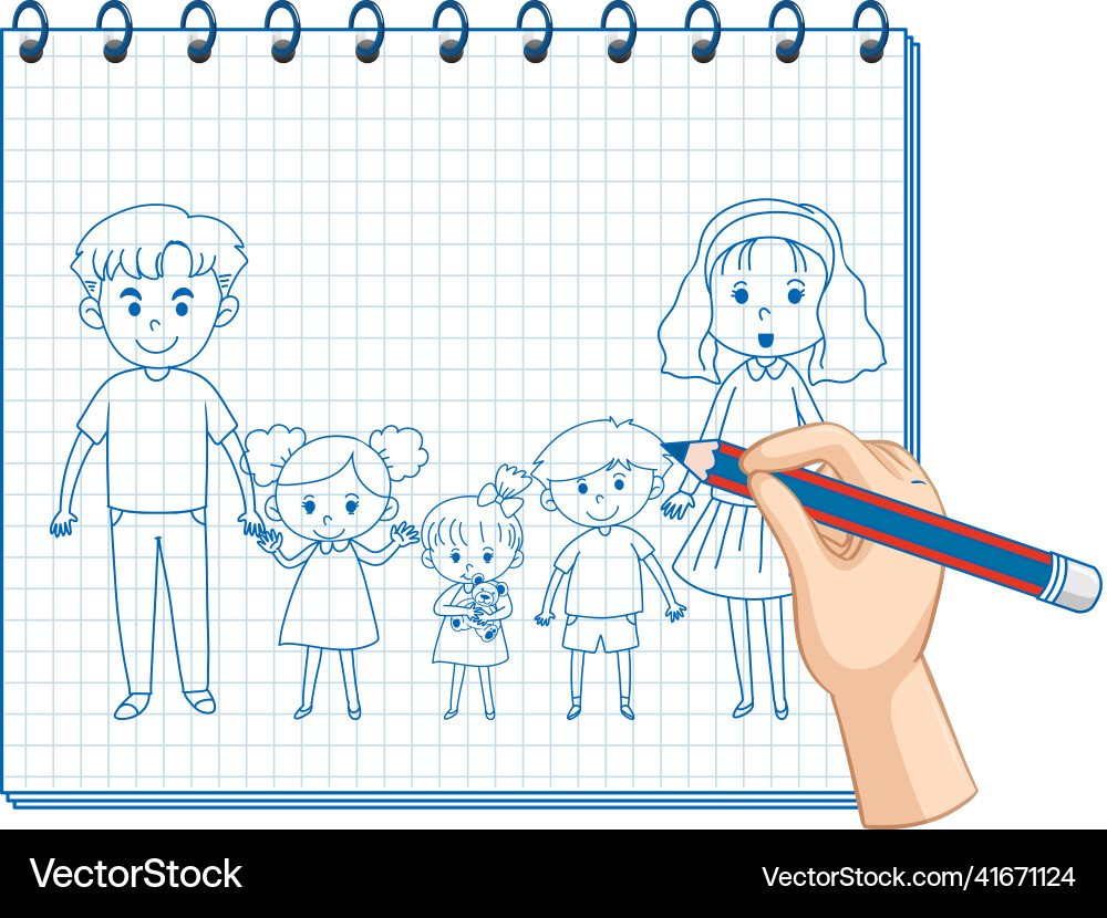 A notebook with doodle sketch design A notebook with doodle sketch design vector image