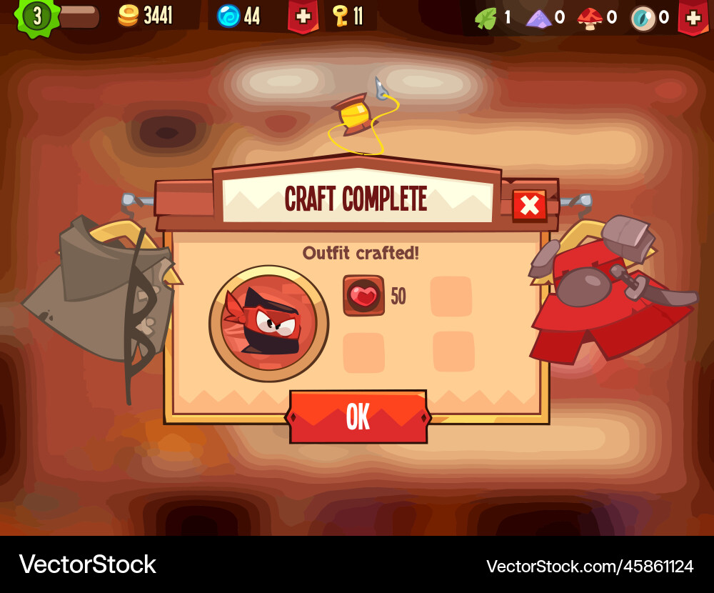 Complete set of level button game ui pop-up icon Vector Image