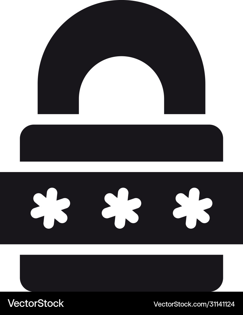 Cyber security concept padlock with password icon vector image
