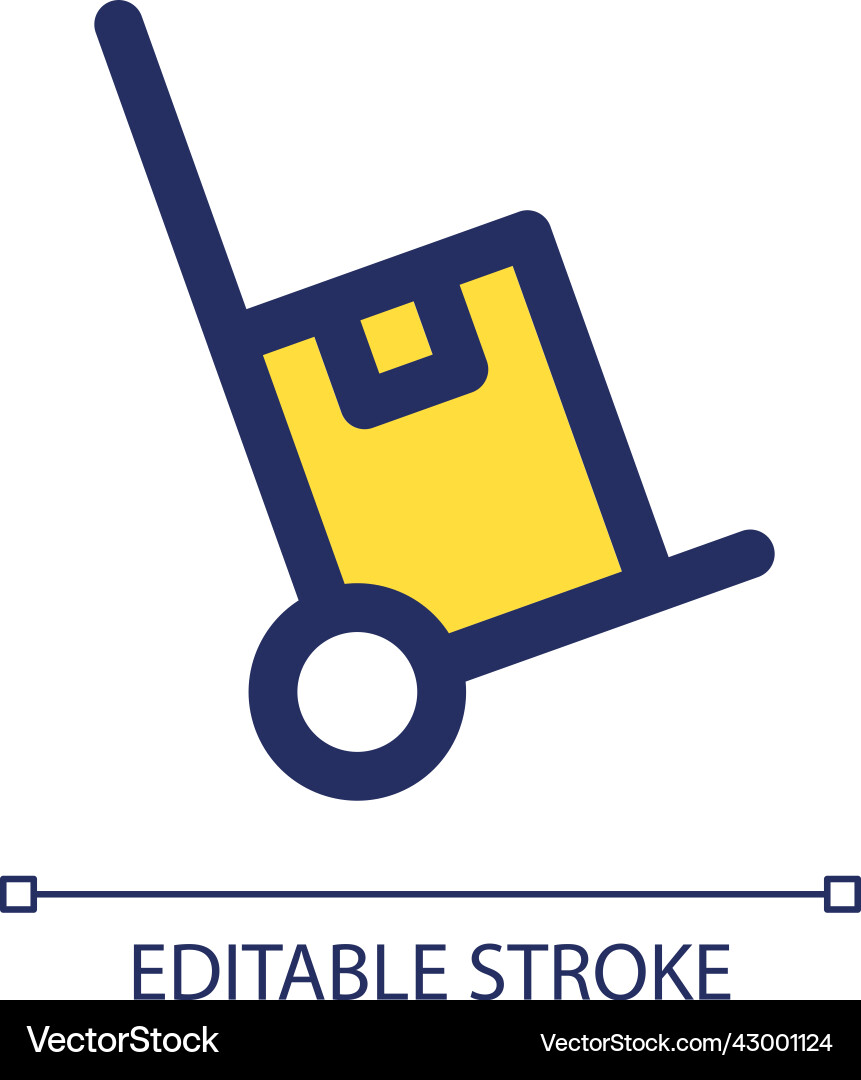 Dolly cart rgb color ui icon Dolly cart rgb color ui icon Vector Image
