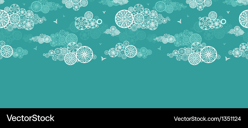 Doodle clouds abstract horizontal seamless pattern vector image