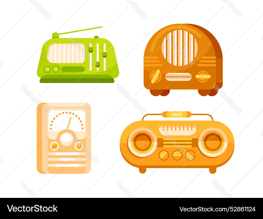 Four different types of audio devices Four different types of audio devices Vector Image