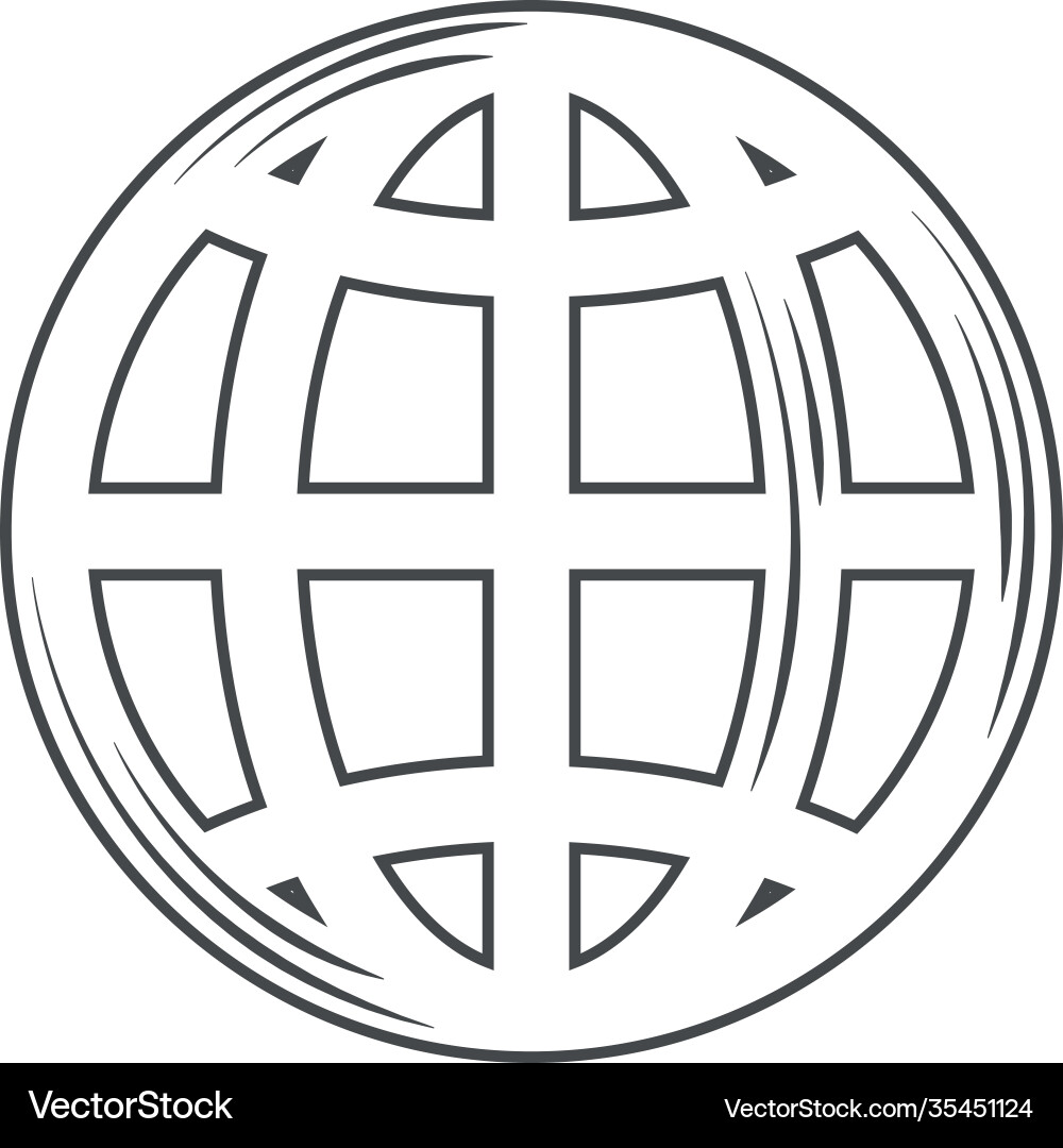 Globe map world spherical rounded object icon vector image