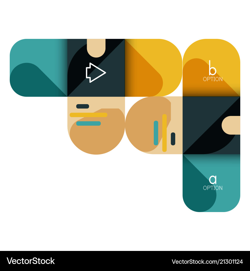 Infographics option and step by in rounded Vector Image