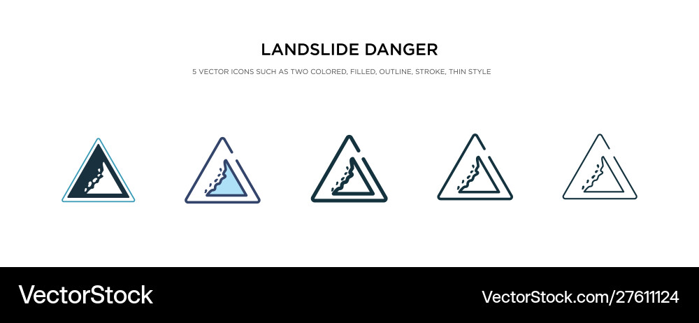 Landslide danger triangular traffic icon Landslide danger triangular traffic icon vector image