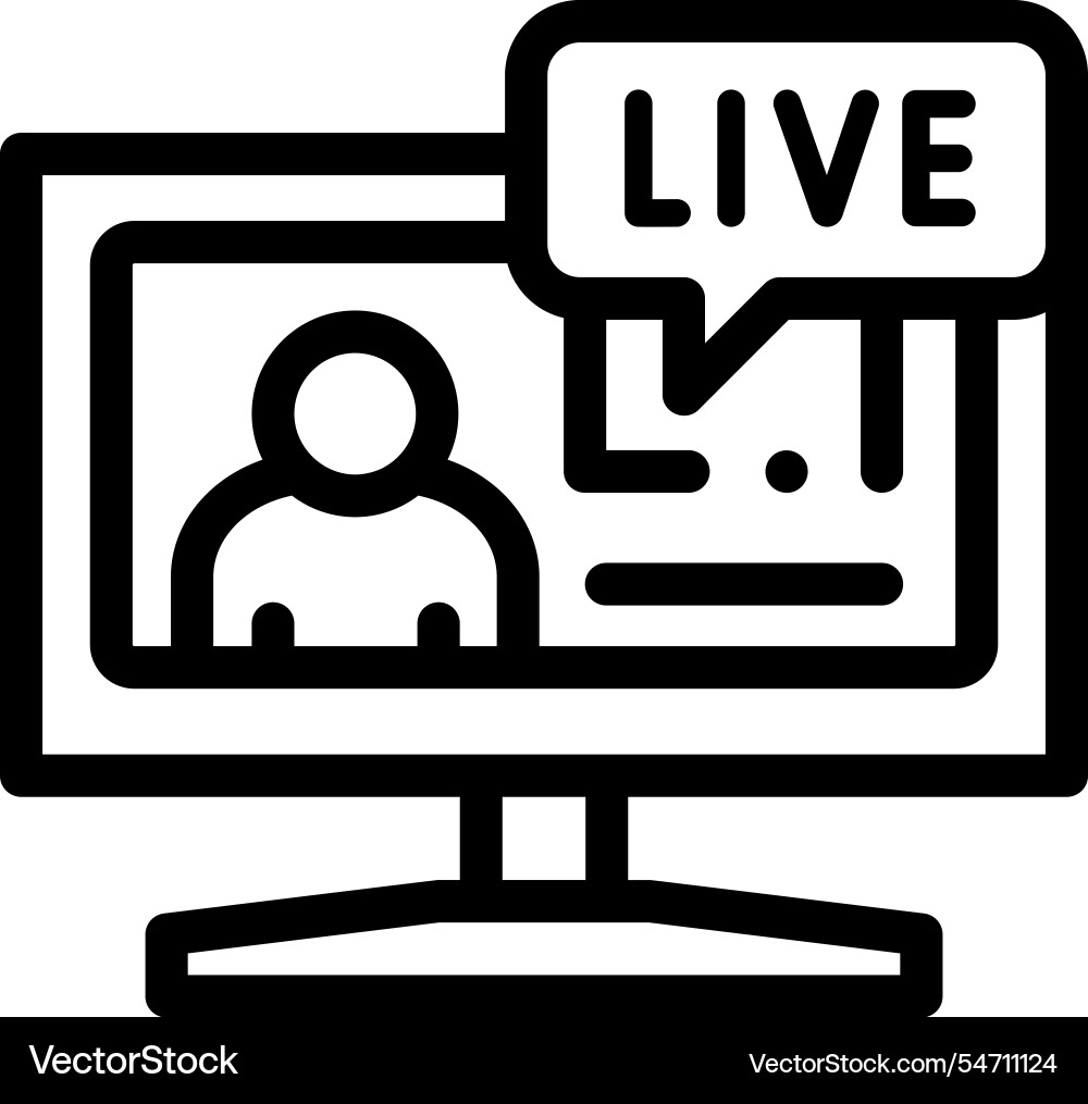 Live icon thin linear style design isolated vector image